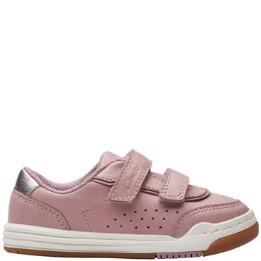 CLARKS BOYS TWIN STRAP TRAINER - DUSTY PINK
